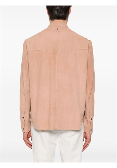 Camicia in pelle scamosciata in rosa chiaro Salvatore Santoro - uomo SALVATORE SANTORO | 48580UCPR